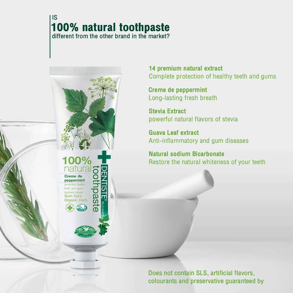 [MPLUS] DENTISTE 100 Natural Toothpaste Tube 100g